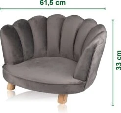Maxxpro Katten- En Hondenstoel - Grijs - Verhoogd Met Houten Poten - Fluweel Materiaal - 61.5 X 52 X 33 CM - Huisdieren Tot 80 KG -Huisdierbenodigdheden Korting 1200x1119 4