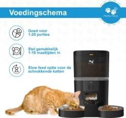 Pretty Paws QQ003 - Wifi Voermachine - Dubbele Voerbakjes - Zwart - Kat - 6L -Huisdierbenodigdheden Korting 1200x1124 17