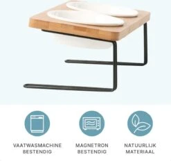 Verhoogde Bamboe Katten Voerbak – Voerbak Kat Keramiek – Drinkbak Hond – Eetbak Met Standaard – 350ml -Huisdierbenodigdheden Korting 1200x1125 1