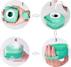 Merkloos Siliconenborstel - Massage Borstel - Silicone Massage Brush - Shampoo Borstel – Lichaamsverzorging - Scrubborstel - Badborstel - Huisdieren - Hond/Kat -Huisdierbenodigdheden Korting 1200x1131 1