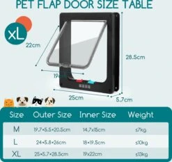 Nobleza Kattenluik Met Tunnel - 4 Vergrendelingsstanden - Weerbestendig - Binnen En Buiten - 28.5 X 25 Cm - Maat XL - Zwart -Huisdierbenodigdheden Korting 1200x1131 13