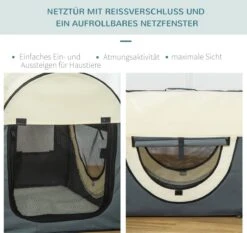 PawHut Hondenbox Inklapbare Hondentransportbox Dier 2 Kleuren 5 Maten 1O-T46O-R3DG-2 -Huisdierbenodigdheden Korting 1200x1133 14