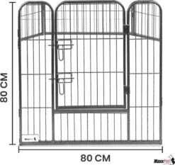 MaxxPet Puppyren - Hondenbench - Hondenren- Puppyren Met 8 Kennelpanelen - Staal -80 X 80 Cm Ø 210 Cm -Huisdierbenodigdheden Korting 1200x1133 4