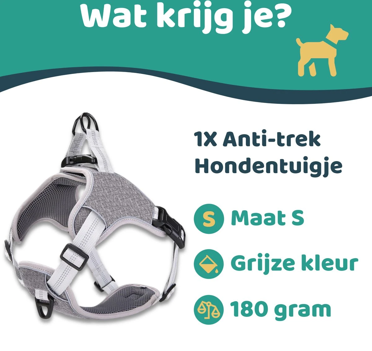 Mmoods Hondentuigje Grijs - Anti-Trek Tuig Voor Puppy's - Hondenharnas Voor Kleine Honden - Reflecterende Halsband Hond - Hondenhalsband Maat S 9 Mmoods Hondentuigje Grijs - Anti-Trek Tuig Voor Puppy's - Hondenharnas Voor Kleine Honden - Reflecterende Halsband Hond - Hondenhalsband Maat S - Image 7