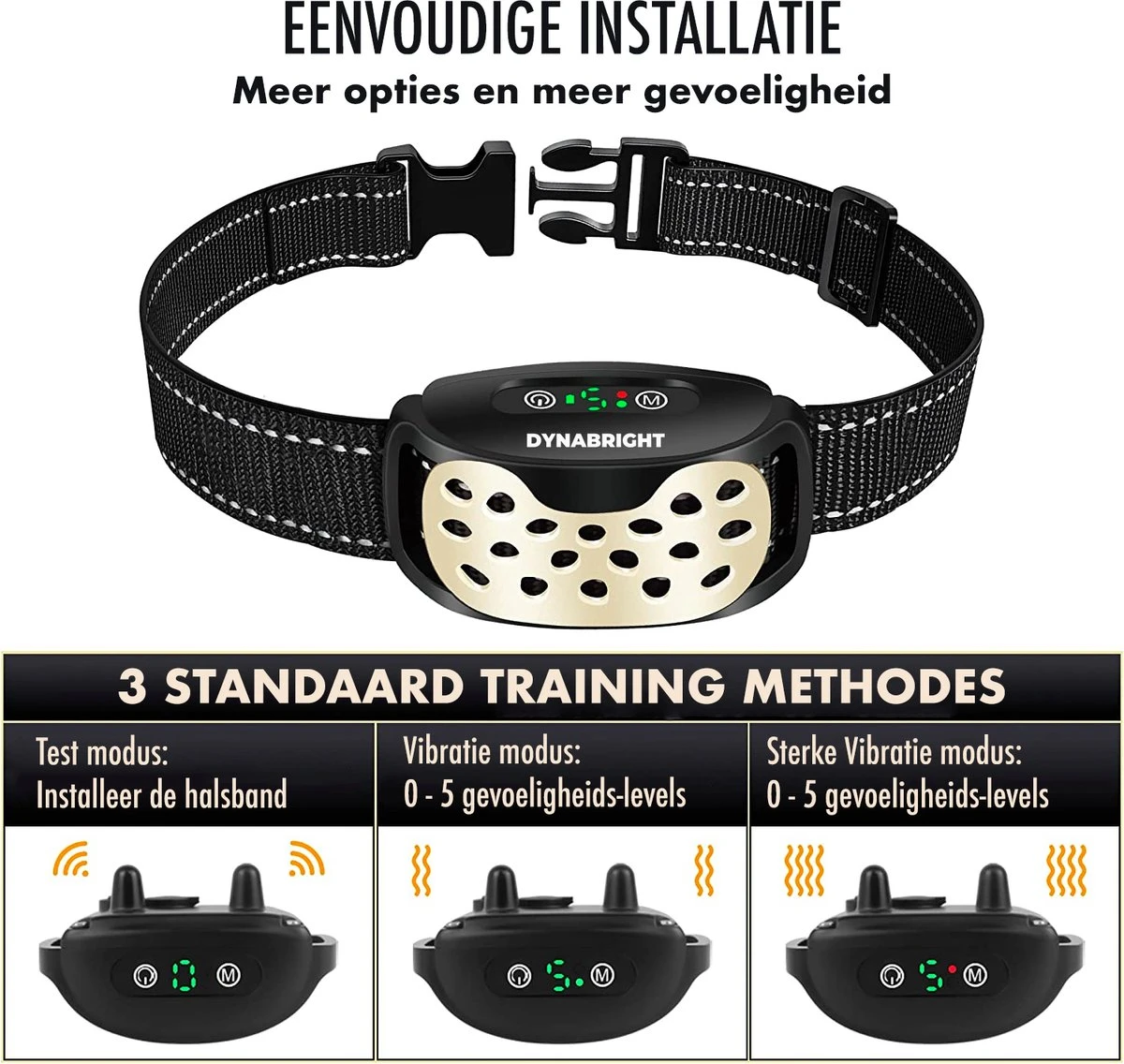 DynaBright Anti Blafband Voor Honden - 3-70KG - Diervriendelijk - Zonder Schok - Vibratie En Audio - Anti Blaf Band 5 DynaBright Anti Blafband Voor Honden - 3-70KG - Diervriendelijk - Zonder Schok - Vibratie En Audio - Anti Blaf Band - Image 3
