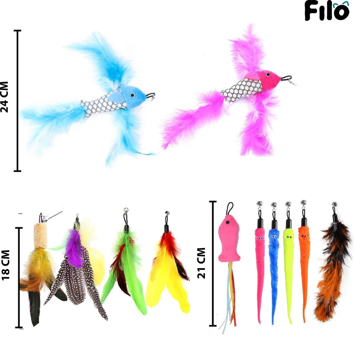 Filo Kattenhengel Set + 12 Kattenspeeltjes – Speelhengels Interactief Kattenspeelgoed – Hengel Kattenspeeltje Kittens - Speelgoed Speelhengel Vis Kat En Kitten 5 Filo Kattenhengel Set + 12 Kattenspeeltjes – Speelhengels Interactief Kattenspeelgoed – Hengel Kattenspeeltje Kittens - Speelgoed Speelhengel Vis Kat En Kitten - Image 3