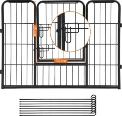 Transformeerbare Hondenren - Dieromheining Van 60 Cm Hoog En 210 Cm Diagonaal - Zwart -Huisdierbenodigdheden Korting 1200x1138 1