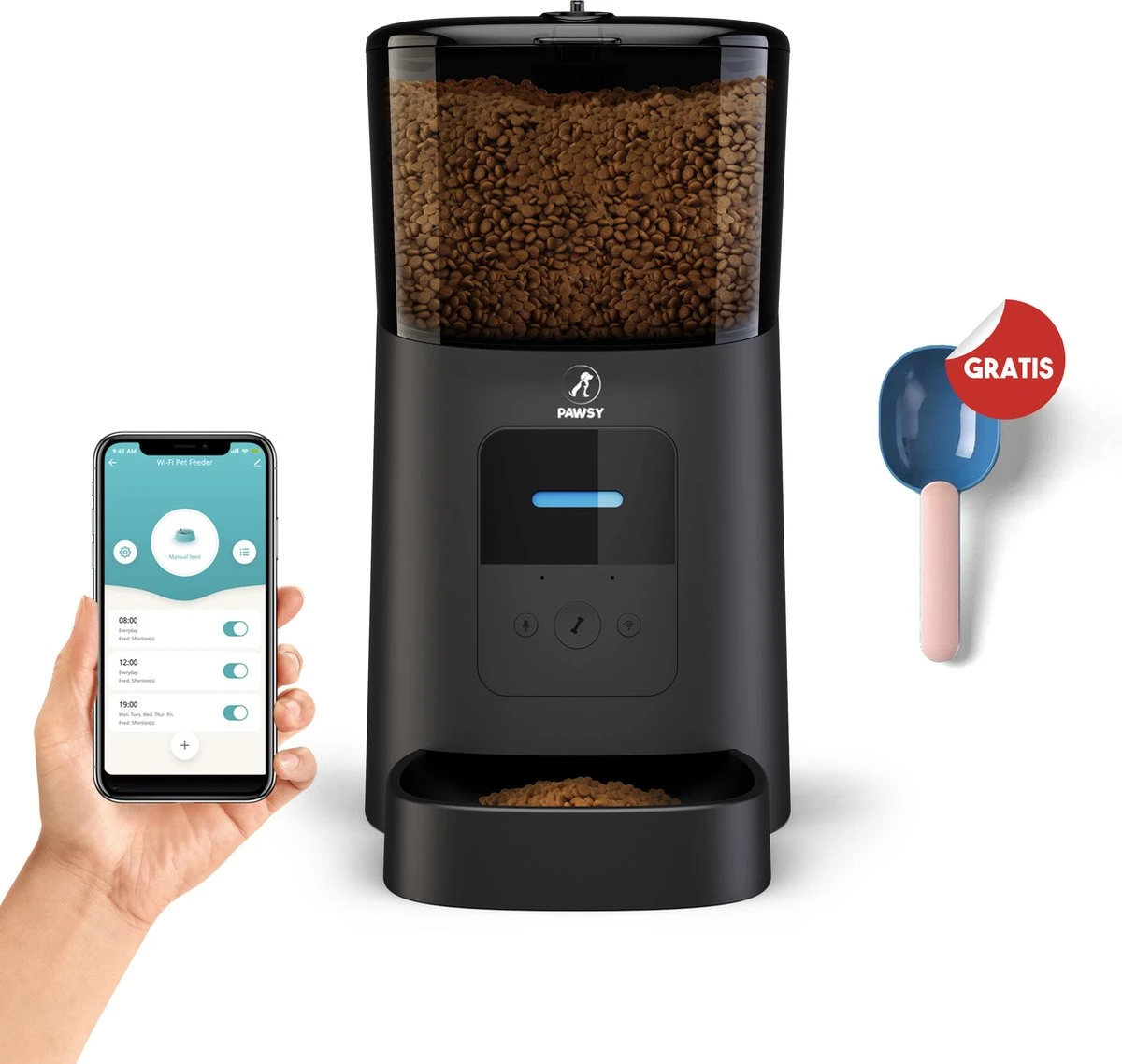 Pawsy® AR1 - Automatische Voerbak – Automatische Voederbak Kat - Kattenvoerautomaat - Voerdispenser - Zwart - 6L - Smart App – Instelbaar Voedingsschema Voor Huisdier – GRATIS Opscheplepel 3 Pawsy® AR1 - Automatische Voerbak – Automatische Voederbak Kat - Kattenvoerautomaat - Voerdispenser - Zwart - 6L - Smart App – Instelbaar Voedingsschema Voor Huisdier – GRATIS Opscheplepel
