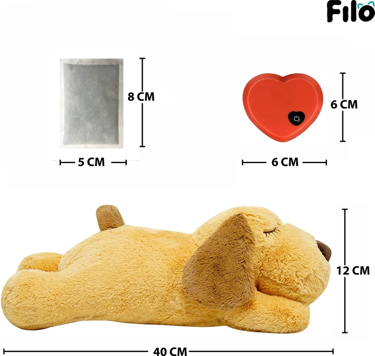 Filo Hondenknuffel Met Hartslag En Warmtebron - Hartslagknuffel Hondenspeelgoed Snuggle Puppy - Knuffel Met Hartslag - Heartbeat Knuffel Hond 6 Filo Hondenknuffel Met Hartslag En Warmtebron - Hartslagknuffel Hondenspeelgoed Snuggle Puppy - Knuffel Met Hartslag - Heartbeat Knuffel Hond - Image 4