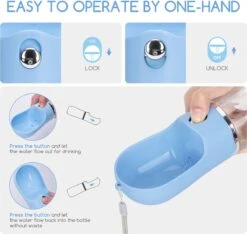 Nobleza 43B4B - Honden Waterfles - 380ml - Honden Bidon - Honden Drinkfles - Blauw -Huisdierbenodigdheden Korting 1200x1139 6