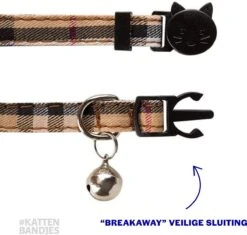 Halsband Kat | Kattenband | Kattenhalsbandje | Kitten | Kattenbandje Met Belletje | Kattenhalsbandjes Met Veiligheidssluiting In Dé Klassieke Beige Ruit -Huisdierbenodigdheden Korting 1200x1140 25