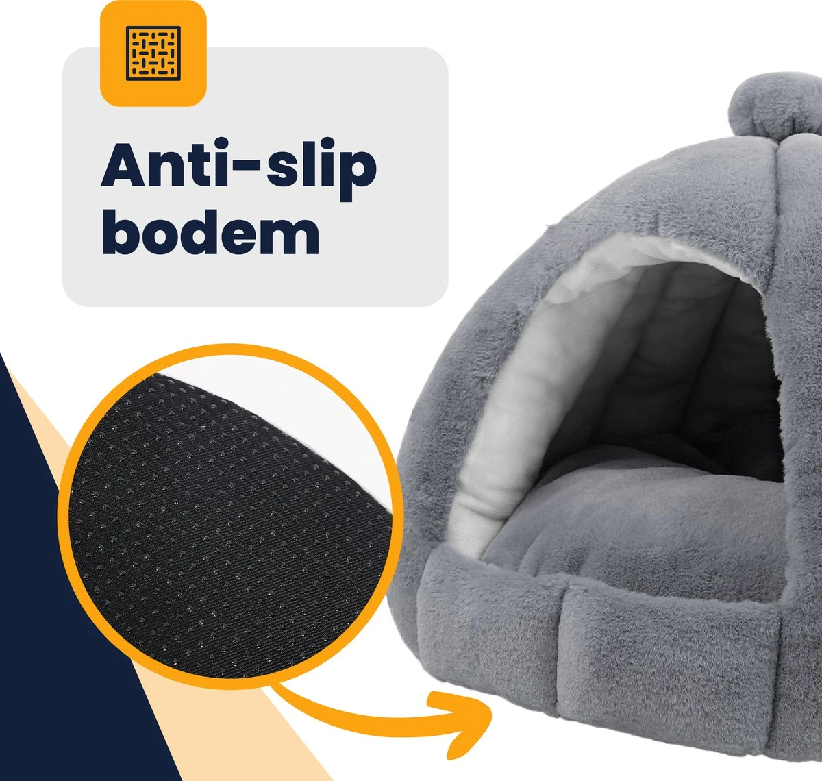 MIRO Katten Huis - Kattenhuizen - Kattenhok - Kattenmand - Dierenhuis - Extra Zacht - Grijs 4 MIRO Katten Huis - Kattenhuizen - Kattenhok - Kattenmand - Dierenhuis - Extra Zacht - Grijs - Image 2