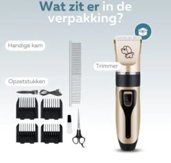 BYER Professionele Dieren Tondeuse Set - Voor Huisdieren Katten & Honden - Draadloos - Oplaadbare Pet Trimmer - Dog Tondeuze Clipper - 5 Standen & Vier Opzetkammen - Low Noise -Huisdierbenodigdheden Korting 1200x1142 8