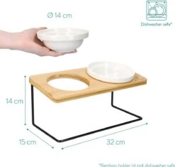 Navaris Verhoogde Voerbakset Met Standaard - 2 Keramische Voerbakken Met Houder Van Bamboe En Metaal - Voer- En Drinkbak Voor Kat En Hond - Antislip 14 Navaris Verhoogde Voerbakset Met Standaard - 2 Keramische Voerbakken Met Houder Van Bamboe En Metaal - Voer- En Drinkbak Voor Kat En Hond - Antislip -Huisdierbenodigdheden Korting 1200x1143 12