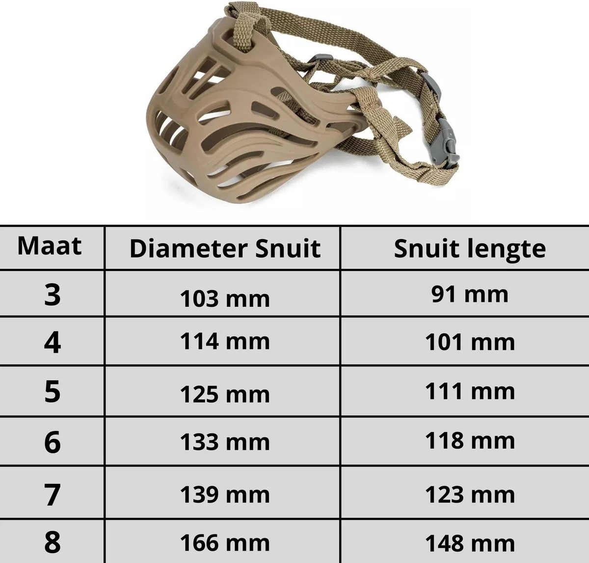 XtraSafe Muilkorf Voor Middelgrote Honden - Beige - Maat 5 - Verstelbaar 7 XtraSafe Muilkorf Voor Middelgrote Honden - Beige - Maat 5 - Verstelbaar - Image 5