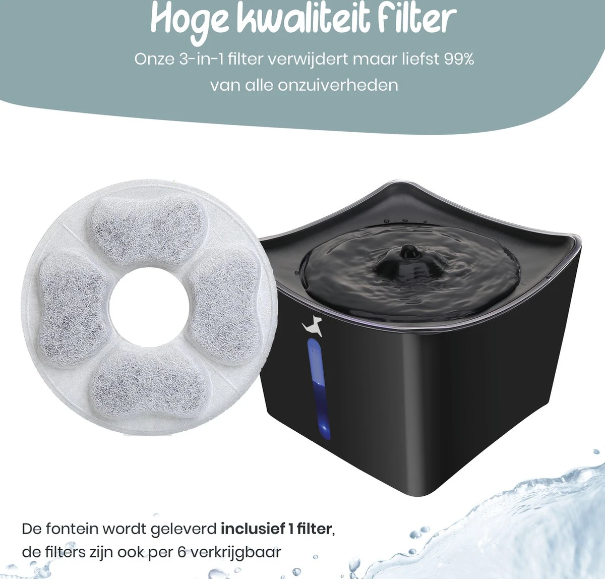 Loyalpetclub® XL Drinkfontein Kat – Drinkbak Hond & Kat - Waterfontein Kat – Waterdispenser 3L - Kattenfontein Met Waterfilter - Inclusief Mat 11 Loyalpetclub® XL Drinkfontein Kat – Drinkbak Hond & Kat - Waterfontein Kat – Waterdispenser 3L - Kattenfontein Met Waterfilter - Inclusief Mat - Image 9