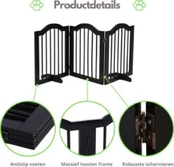 Paws & Claws - Hondenhek Deurhekje - Dog Barrier - 154,5 X 61 Cm - Opvouwbaar - Zwart -Huisdierbenodigdheden Korting 1200x1149 3