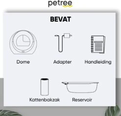 Petree Dome- Zelfreinigende Kattenbak - Automatisch - Katten - Anti-geur - 60 X 35 X 60 Cm -Huisdierbenodigdheden Korting 1200x1151 11