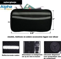 Looplijn Met Heupriem Hands Free - Hondenriem - Reflecterende Hardloopband -Elastische Leiband - Heuptas En Flessenhouder - Zwart - 150 Cm Tot 210 Cm -Huisdierbenodigdheden Korting 1200x1152