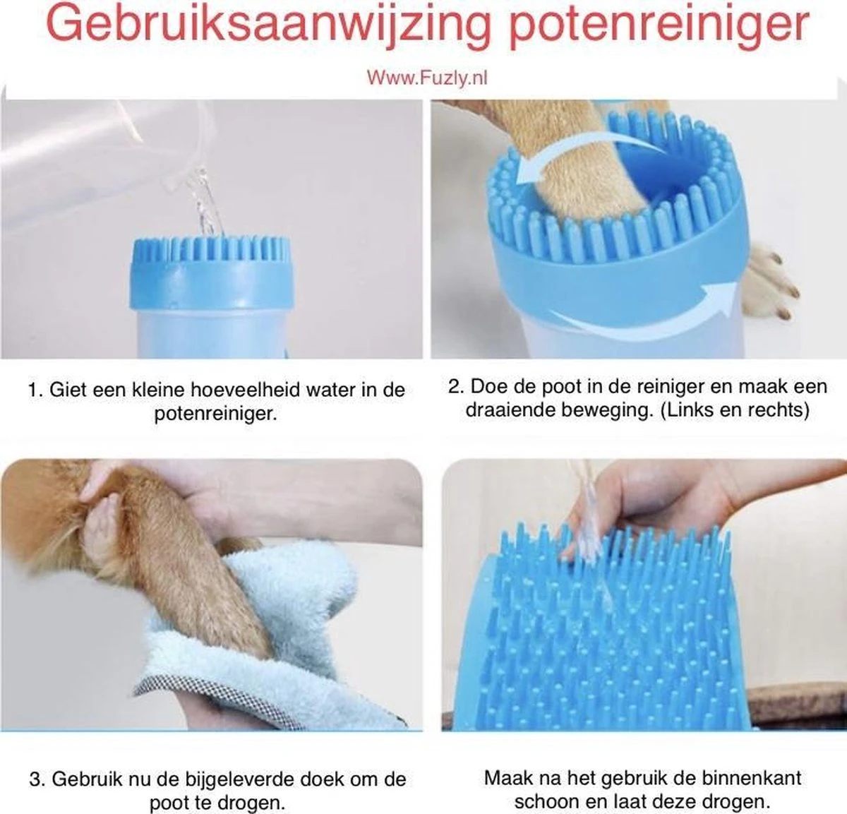 Fuzly - Hondenpoot Reiniger - + Handdoek - Hondenborstel - Hondenverzorging - Verzorging Hond - Hond Wassen - Blauw 4 Fuzly - Hondenpoot Reiniger - + Handdoek - Hondenborstel - Hondenverzorging - Verzorging Hond - Hond Wassen - Blauw - Image 2