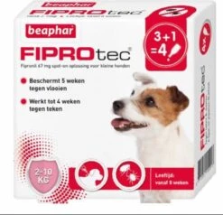Beaphar Fiprotec Anti Vlooien En Teken Druppels 2 - 10 Kg 3 + 1 Stuks