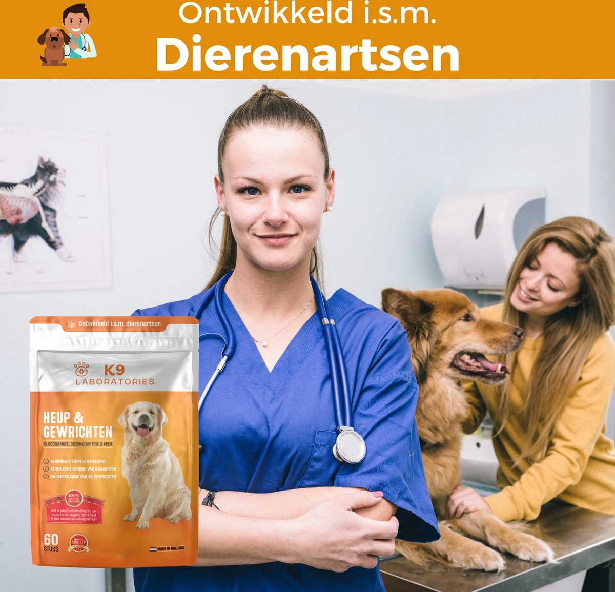 K9 Laboratories - Voordeel Pak - 120 Stuks - Voor Honden - Met Gewrichtsklachten - Artrose - Stijve Gewrichten - Ouderdom - HD - ED - Bevat Glucosamine - MSM - Chondorïtine - Voor Behoud Van Kraakbeen 8 K9 Laboratories - Voordeel Pak - 120 Stuks - Voor Honden - Met Gewrichtsklachten - Artrose - Stijve Gewrichten - Ouderdom - HD - ED - Bevat Glucosamine - MSM - Chondorïtine - Voor Behoud Van Kraakbeen - Image 6