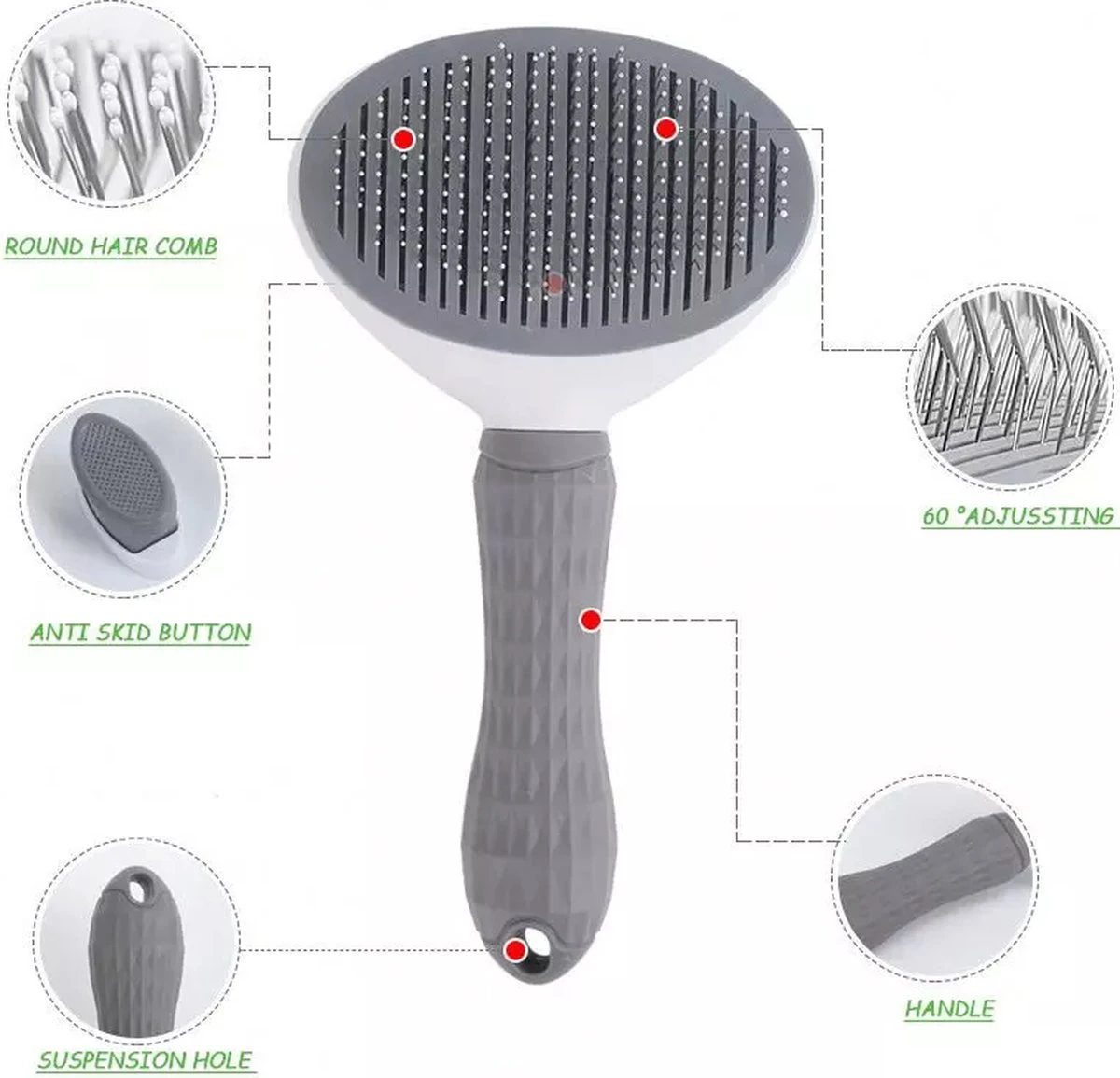 Lorell Pet Company Kattenborstel/Hondenborstel - Borstel Voor Langharig/kortharig -Hondenhaar En Kattenhaar Verwijderaar - Grijs 10 Lorell Pet Company Kattenborstel/Hondenborstel - Borstel Voor Langharig/kortharig -Hondenhaar En Kattenhaar Verwijderaar - Grijs - Image 8