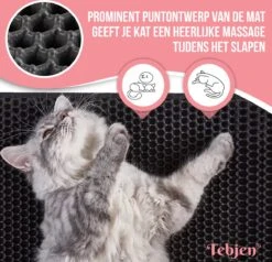 TEBJEN Kattenbakmat – Kattenbak Mat Grit Opvanger - Schoonloop Katten Mat – Dubbele Waterdichte Laag – Uitloopmat Kattenbak – Kattenbak Accessoires - Met Speelgoedmuisje En Schepje - 40x50cm -Huisdierbenodigdheden Korting 1200x1156 21