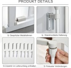 PawHut Afschermhek Voor Honden Veiligheidshek Hondenhek 3 Elementen Kunststof Wit D06-100V01 -Huisdierbenodigdheden Korting 1200x1156 4