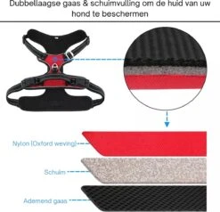 Hondenharnas – Inclusief Hondenriem – Reflecterend – Hondentuig – Hondenriem – Y Tuig Hond - Anti Trek Tuig - Zwart – Maat M -Huisdierbenodigdheden Korting 1200x1157 8