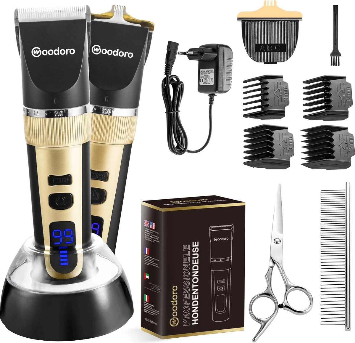 Woodoro Professionele 2-in-1 Hondentondeuse Voor Dikke Vacht – Draadloze Honden Tondeuse & Hondentrimmer – Stille Tondeuse Katten & Honden Trimset 3 Woodoro Professionele 2-in-1 Hondentondeuse Voor Dikke Vacht – Draadloze Honden Tondeuse & Hondentrimmer – Stille Tondeuse Katten & Honden Trimset