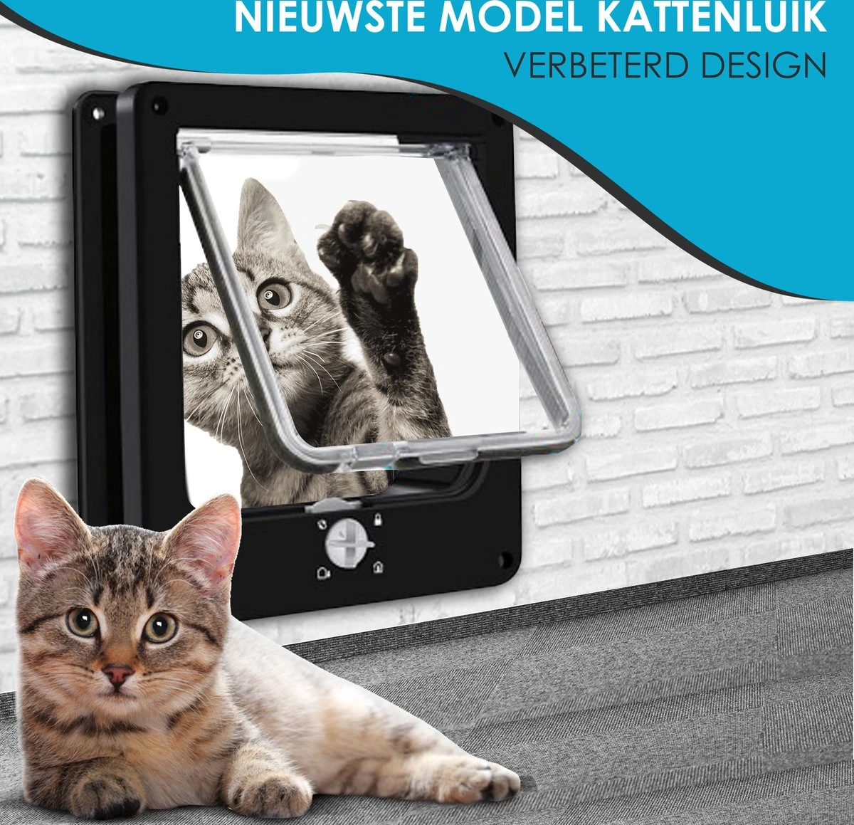 Gluxury Kattenluik Zwart Met Tunnel - 4 Vergrendelingsstanden - Weerbestendig - Binnen En Buiten - Maat L - Nederlandse Handleiding 8 Gluxury Kattenluik Zwart Met Tunnel - 4 Vergrendelingsstanden - Weerbestendig - Binnen En Buiten - Maat L - Nederlandse Handleiding - Image 6
