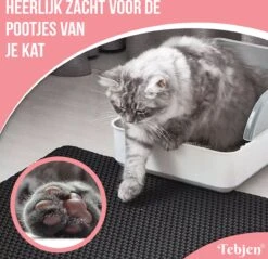 TEBJEN Kattenbakmat – Kattenbak Mat Grit Opvanger - Schoonloop Katten Mat – Dubbele Waterdichte Laag – Uitloopmat Kattenbak – Kattenbak Accessoires - Met Speelgoedmuisje En Schepje - 40x50cm -Huisdierbenodigdheden Korting 1200x1159 51