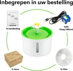 Waterfontein Kat & Hond - Drinkfontein - Waterfilter - 1.6L Inhoud - Waterbak En Waterfontein - Drinkbak - Kat - Waterdispenser -Huisdierbenodigdheden Korting 1200x1160 2