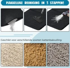 Merkloos Tastelio XXL Kattenbakmat 75x55cm - Groot Kattenbak Mat Met Innovatieve Honingraatstructuur - Dubbele Waterdichte Laag - Katten Bak Mat Met Eenvoudige Reiniging Grit Opvanger -Huisdierbenodigdheden Korting 1200x1160 30