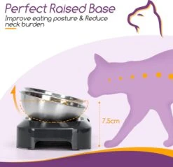 Nobleza Katten Voerbakjes - Ergonomische Dubbele Voerbak - Anti Braak Voerbak Voor Katten - Zwart - Dubbel - RVS -Huisdierbenodigdheden Korting 1200x1161 33