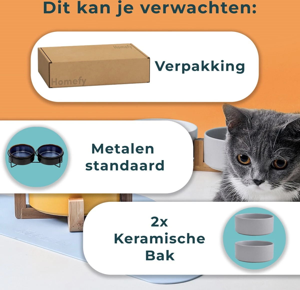 Homefy Voerbak Hond/Kat - Metalen Standaard - 2 X 400 ML - Zwart/Blauw 9 Homefy Voerbak Hond/Kat - Metalen Standaard - 2 X 400 ML - Zwart/Blauw - Image 7
