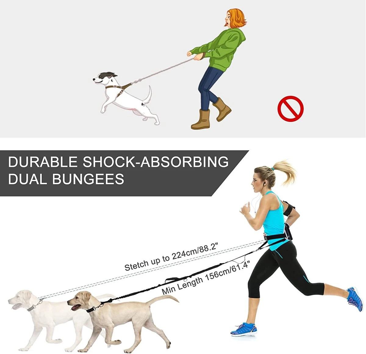 BOTC Looplijn Hond Met Heupriem Voor Hardlopen - Hondenriem - Zwart 11 BOTC Looplijn Hond Met Heupriem Voor Hardlopen - Hondenriem - Zwart - Image 9