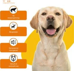 K9 Laboratories - Kalmte & Balans - Supplement - Voor Honden - Tegen Angst - Stress - Agressie - L-tryptofaan - Valeriaan - Hennepzaadolie - 60 Stuks - Voor Een Rustige Hond -Huisdierbenodigdheden Korting 1200x1163 12