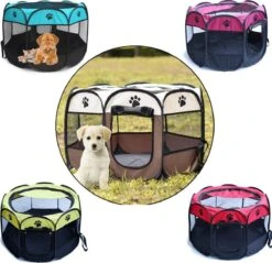 Opvouwbare Puppyren Bruin 90x90x60cm - Puppytent - Dogs&Co -Huisdierbenodigdheden Korting 1200x1163 8