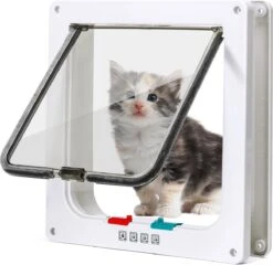 Nobleza Kattenluik Met Tunnel - 4 Vergrendelingsstanden - Weerbestendig - Binnen En Buiten - 20.5 X 19.7 Cm - Maat M - Wit -Huisdierbenodigdheden Korting 1200x1164 19