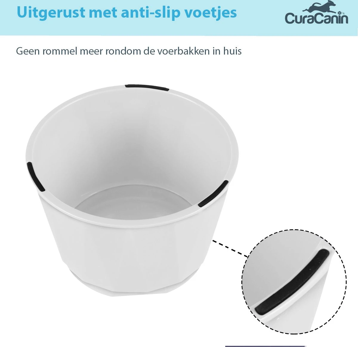 CuraCanin - Voerbak Kat - Drinkbak Hond Met Standaard - Verhoogde Drinkbak Kat - Waterbak - Wit 4 CuraCanin - Voerbak Kat - Drinkbak Hond Met Standaard - Verhoogde Drinkbak Kat - Waterbak - Wit - Image 2