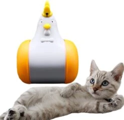 TocaToca Kip- Interactieve Zelf Bewegende Speeltje- Kattenspeeltjes- Intelligentie- Kattenspeelgoed- Kip Voor Katten- Laser- USB- Speelgoed- Geluid- Oranje