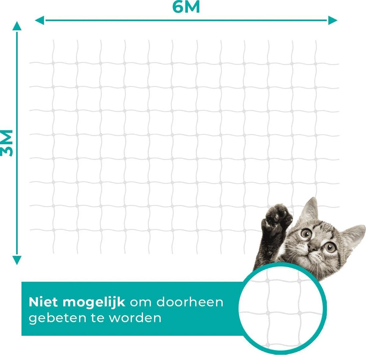 Kattennet Premium - 600 X 300 CM - Kattennet Voor Balkon - Transparant - Balkon Net - Makkelijk Te Monteren 9 Kattennet Premium - 600 X 300 CM - Kattennet Voor Balkon - Transparant - Balkon Net - Makkelijk Te Monteren - Image 7