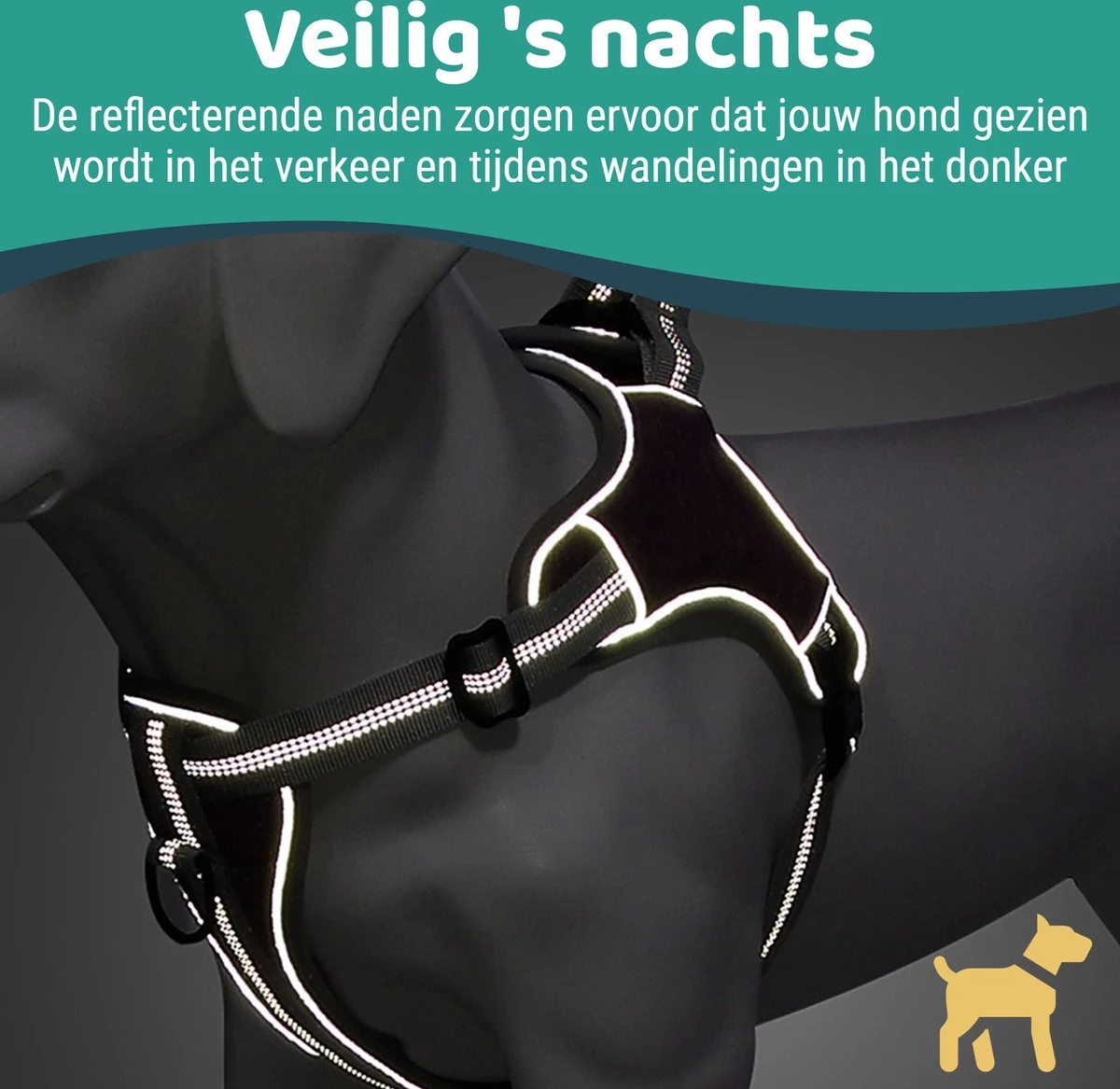 Mmoods Hondentuigje Grijs - Anti-Trek Tuig Voor Puppy's - Hondenharnas Voor Kleine Honden - Reflecterende Halsband Hond - Hondenhalsband Maat S 8 Mmoods Hondentuigje Grijs - Anti-Trek Tuig Voor Puppy's - Hondenharnas Voor Kleine Honden - Reflecterende Halsband Hond - Hondenhalsband Maat S - Image 6