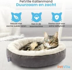 Petville Kattenmand - 50 Cm - Wasbaar - Donut - Waterbestendig - Grijs -Huisdierbenodigdheden Korting 1200x1167 46
