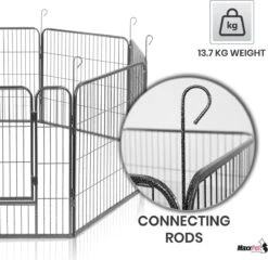 MaxxPet Puppyren - Hondenbench - Hondenren- Puppyren Met 8 Kennelpanelen - Staal -80 X 80 Cm Ø 210 Cm -Huisdierbenodigdheden Korting 1200x1167 6