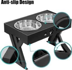 Mastersøn Dubbel En Verhoogde Hond Voerbak Met Standaard – Hondenvoerbak – Anti Schrokbak En Drinkbak - Verstelbaar - Grijs -Huisdierbenodigdheden Korting 1200x1167 9