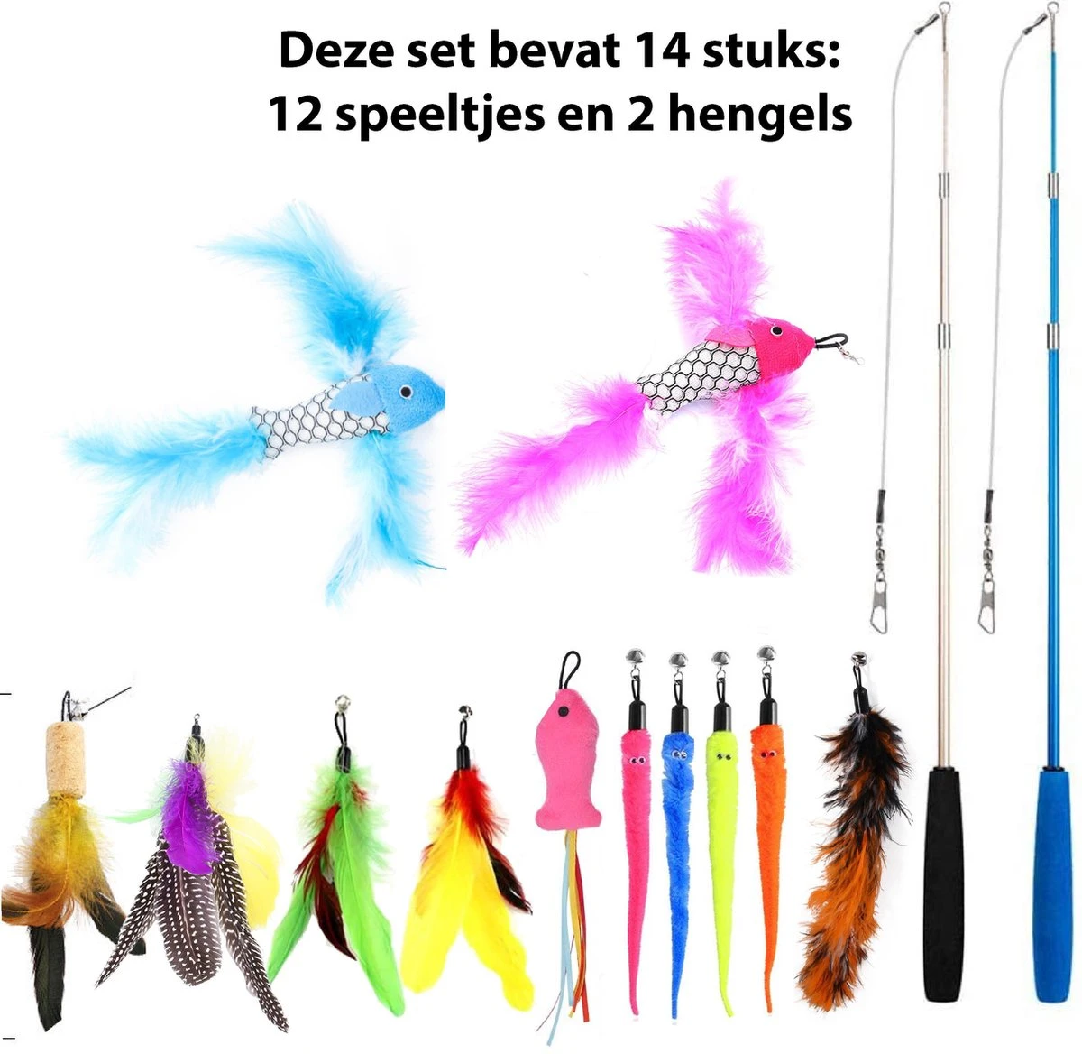 Filo Kattenhengel Set + 12 Kattenspeeltjes – Speelhengels Interactief Kattenspeelgoed – Hengel Kattenspeeltje Kittens - Speelgoed Speelhengel Vis Kat En Kitten 10 Filo Kattenhengel Set + 12 Kattenspeeltjes – Speelhengels Interactief Kattenspeelgoed – Hengel Kattenspeeltje Kittens - Speelgoed Speelhengel Vis Kat En Kitten - Image 8