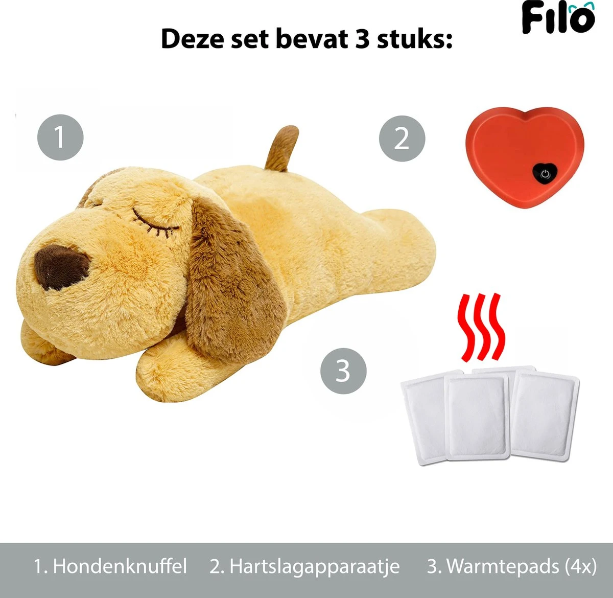 Filo Hondenknuffel Met Hartslag En Warmtebron - Hartslagknuffel Hondenspeelgoed Snuggle Puppy - Knuffel Met Hartslag - Heartbeat Knuffel Hond 9 Filo Hondenknuffel Met Hartslag En Warmtebron - Hartslagknuffel Hondenspeelgoed Snuggle Puppy - Knuffel Met Hartslag - Heartbeat Knuffel Hond - Image 7